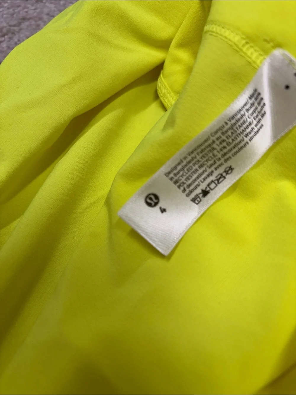 Bundles of 2: Lululemon Blue Sports Bra (34ddd) with Neon Yellow Top (size 4)